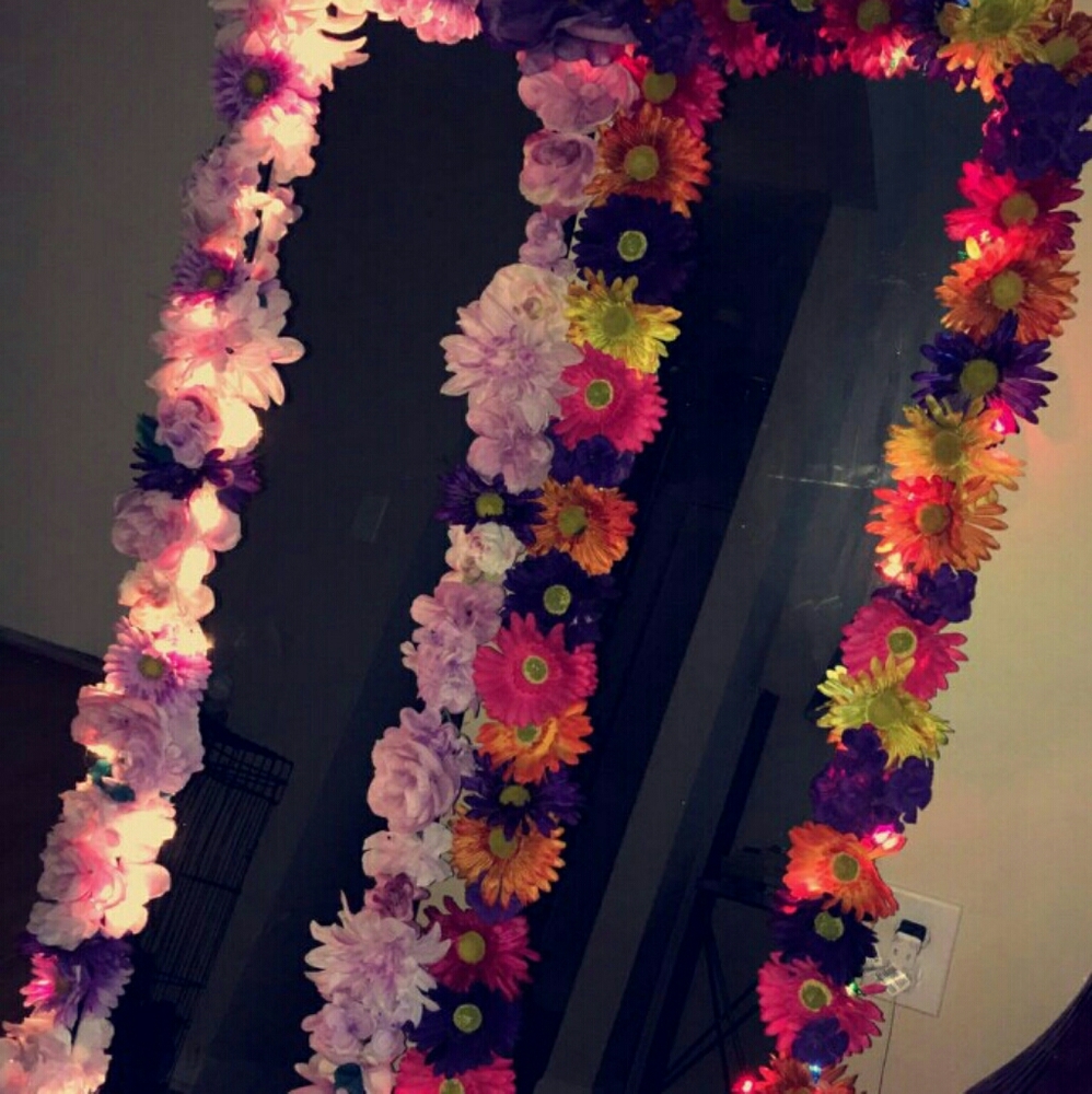 floral trimmed mirrors